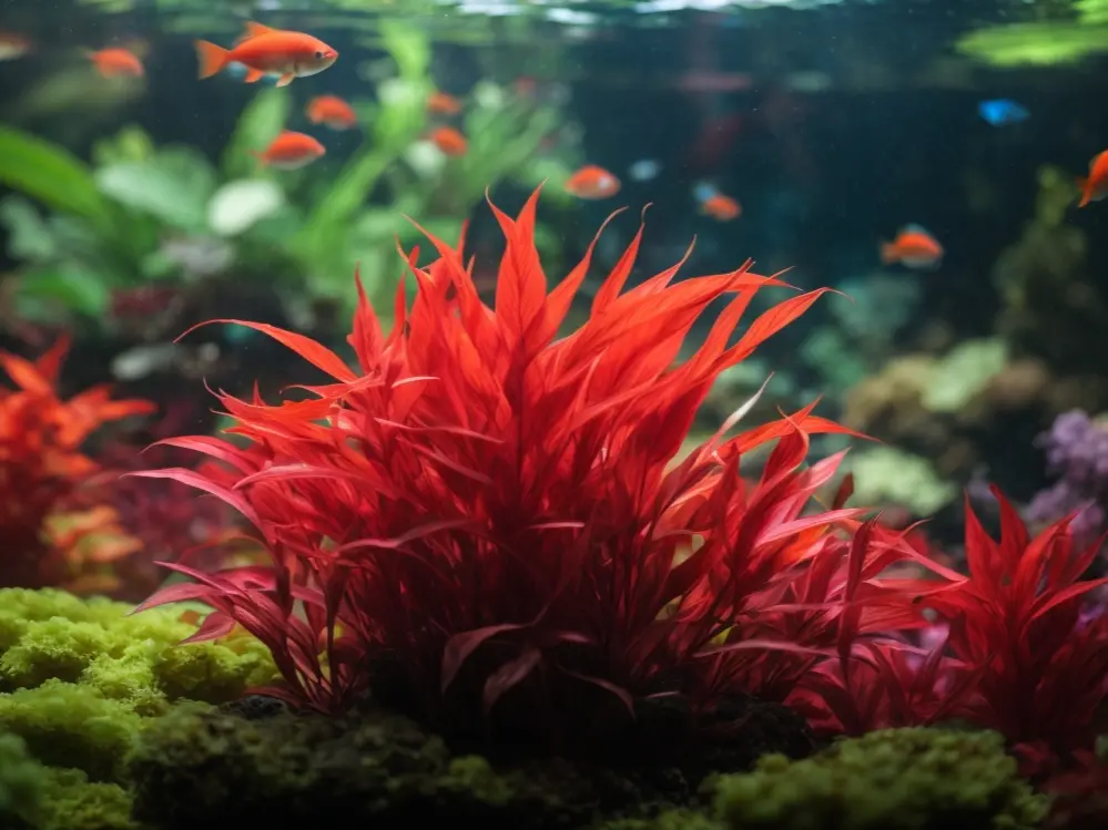 Cryptocoryne Spiralis Red in aquarium