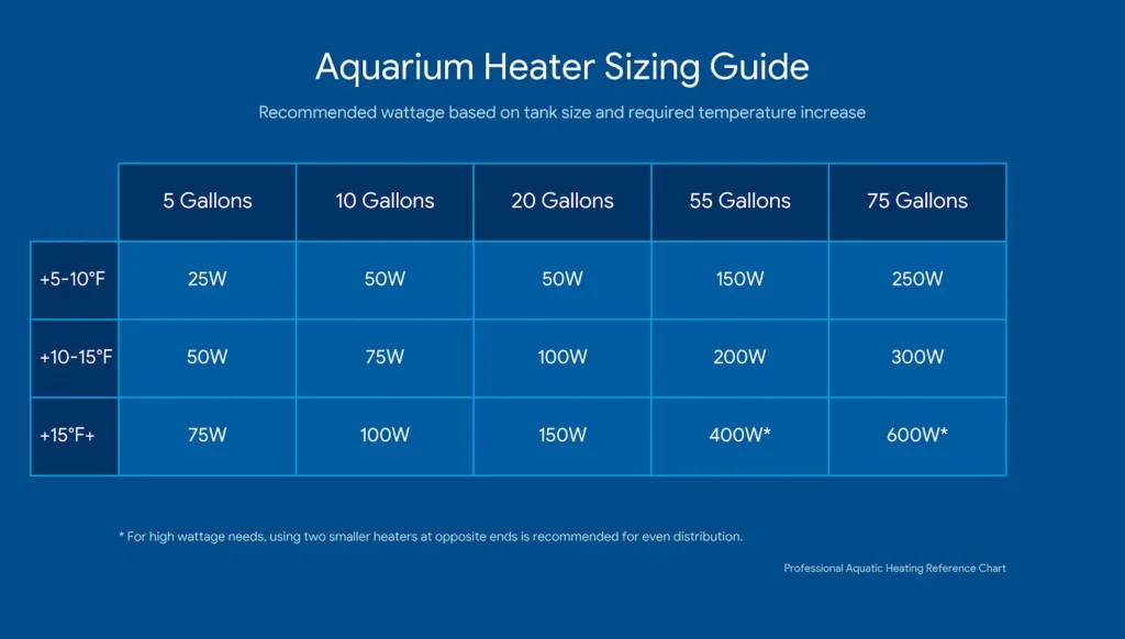 Dual aquarium heater setup diagram showing redundancy strategy with two heaters and external temperature controller for safety